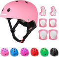 KAMUGO Kids Adjustable Helmet, with Sports Protective Gear Set Knee Elbow Wrist Pads for Toddler Age 2-8 Boys Girls, Bike Skateboard Hoverboard Scooter Rollerblading Helmet Set