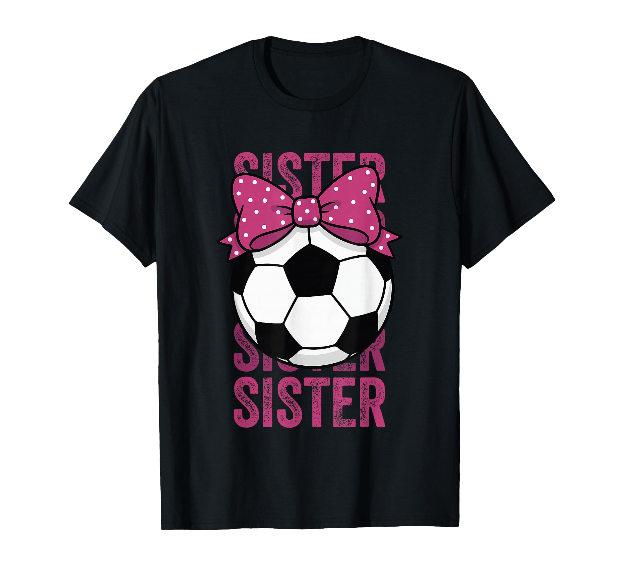 Soccer Sister Ball Coquette Bow T-Shirt - Trendy Graphic Unisex