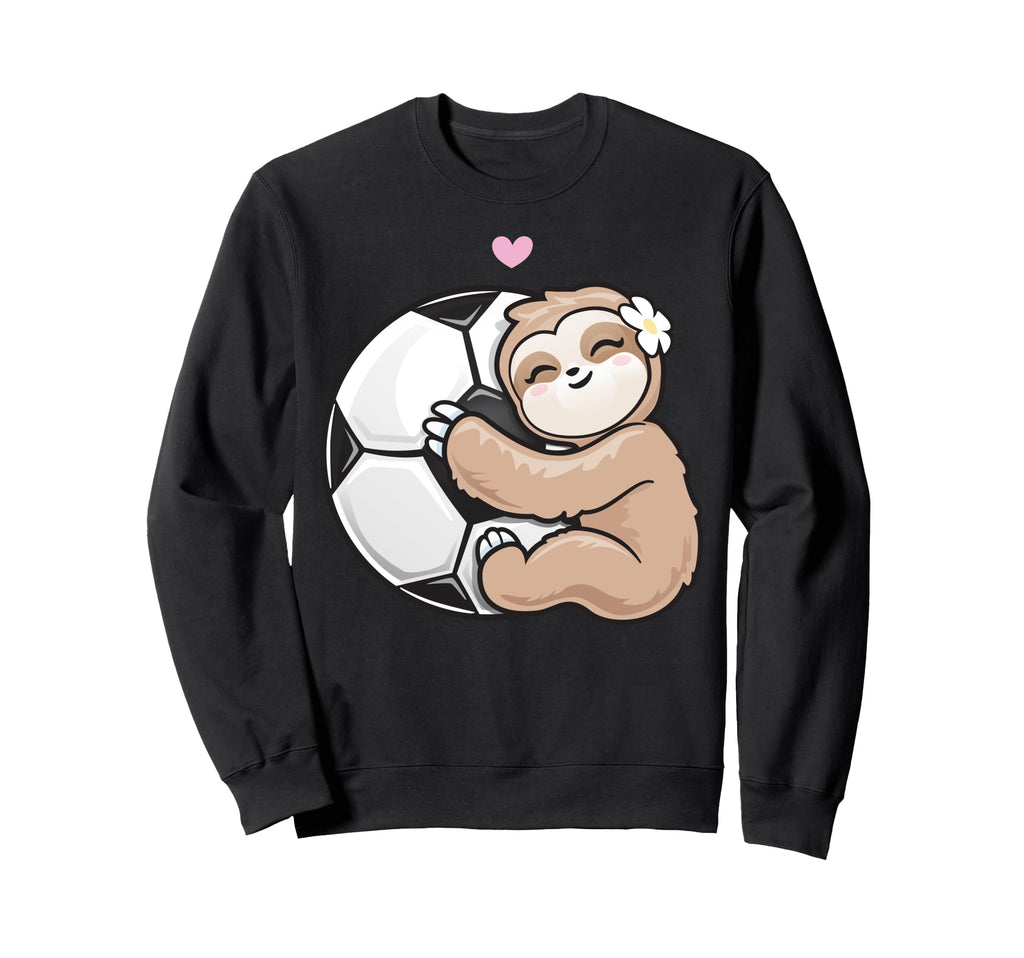 Soccer Adorable Sloth Loves Football Sweatshirt - Unique Graphic for Adults