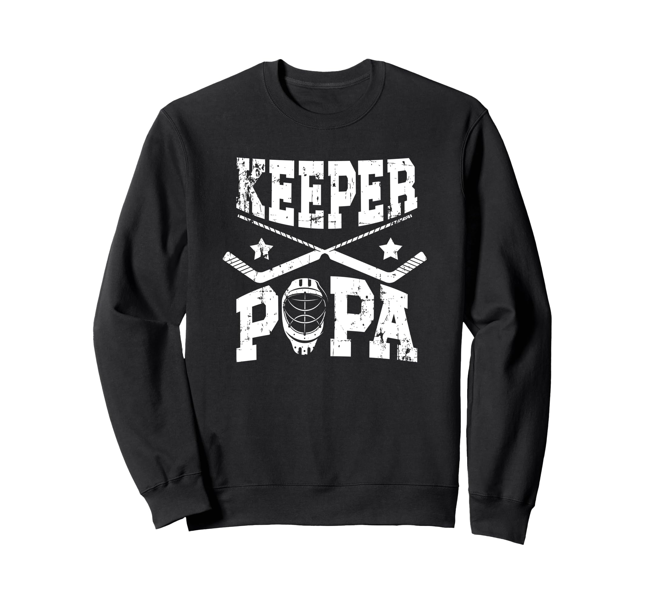 Ice Hockey Keeper Papa Ice Hockey Sweatshirt - Minimalist Print for Adults