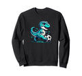 Funny T Rex Dinosaur Soccer Player Sweatshirt - Novelty Apparel for Adults