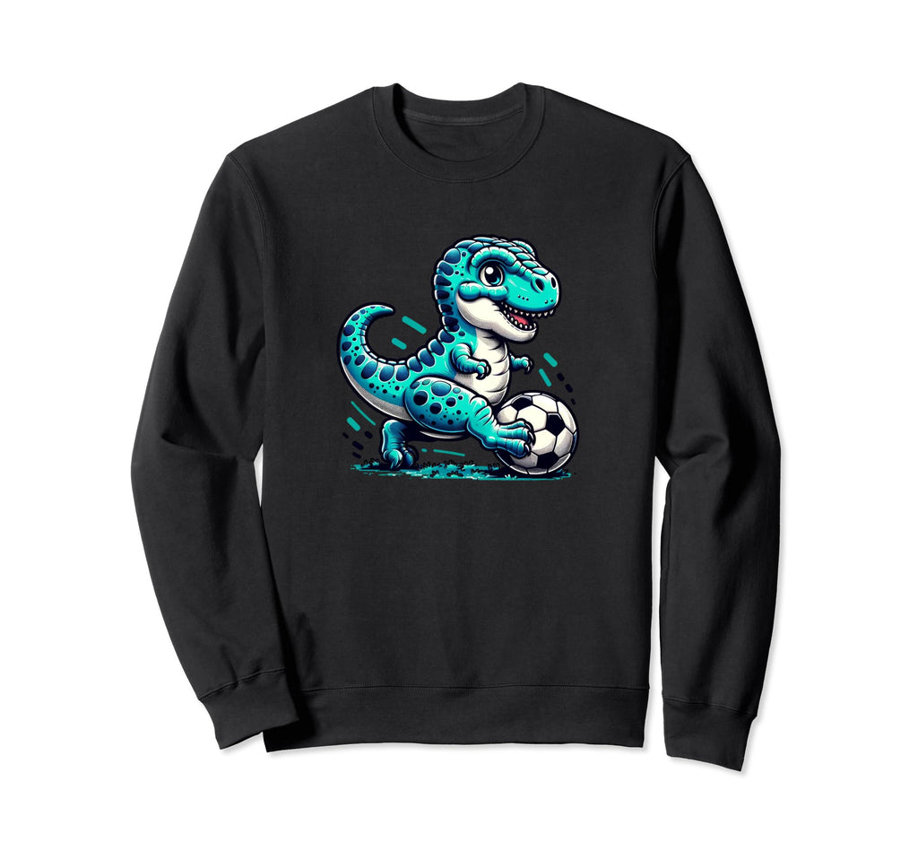 Funny T Rex Dinosaur Soccer Player Sweatshirt - Minimalist Print Men Women
