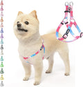 PUPTECK No Pull Dog Harness Soft Adjustable Basic Nylon Step in Puppy Vest Outdoor Walking with ID Tag, Striped Pink, M