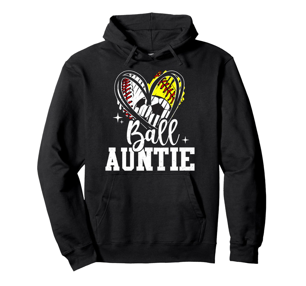 Ball Auntie Baseball Softball Soccer Hoodie - Custom Art Print for Adults