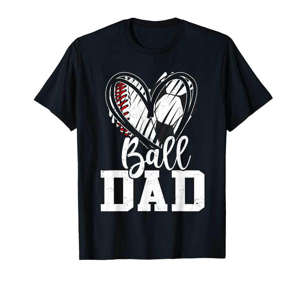 Ball Dad Baseball Soccer Dad Fathers T-Shirt - Minimalist Print Men Women