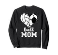 Ball Mom Heart Funny Soccer Sweatshirt - Trendy Graphic for Adults