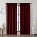 Simplebrand Ava Burgundy Blackout Curtains, 2 Panels Set, 40"W x 72"L, Bedroom & Outdoor, 100% Polyester, Unlined, Pinch Pleat Top, Rod Pocket Hanging