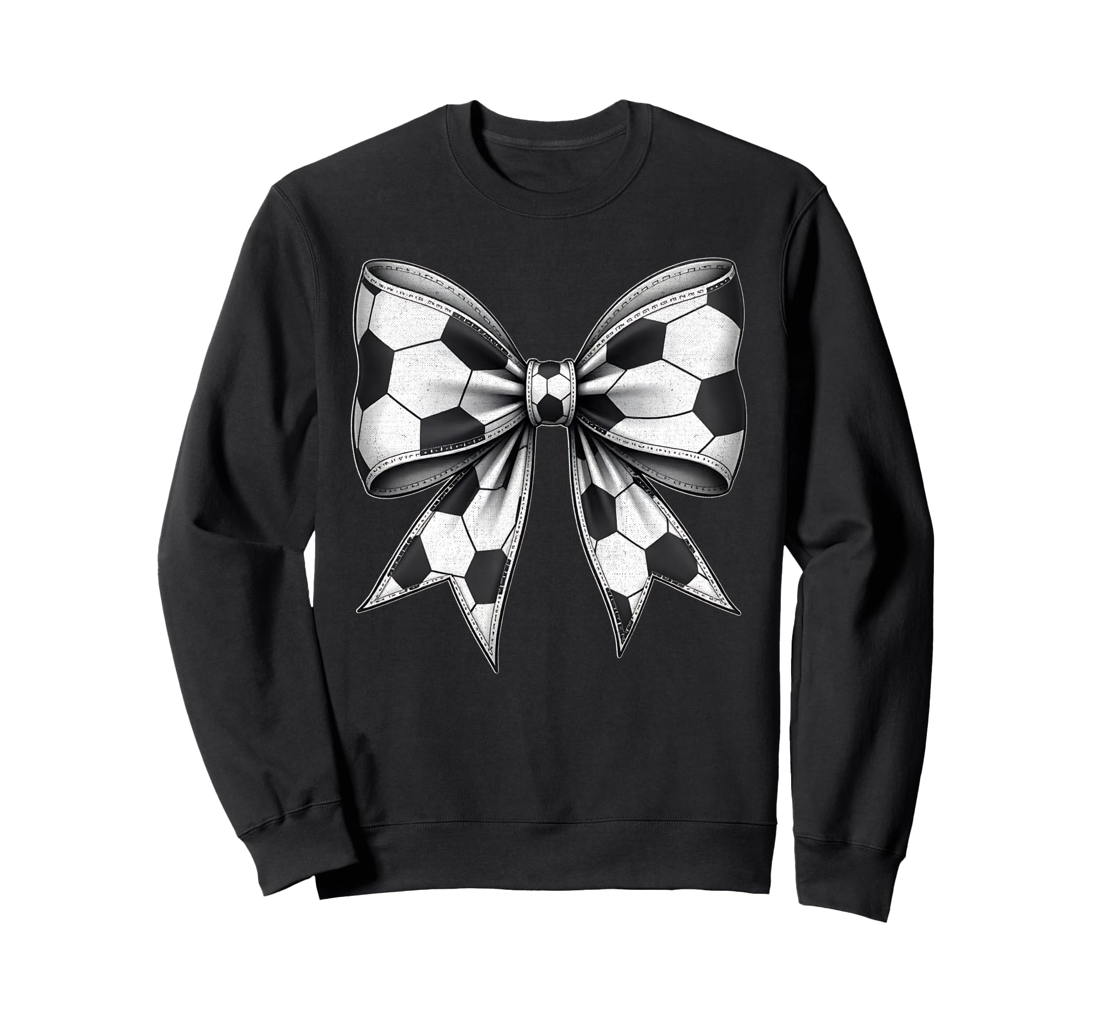 Soccer Ball Bow Mono Football Sweatshirt - Casual Everyday Wear Unisex
