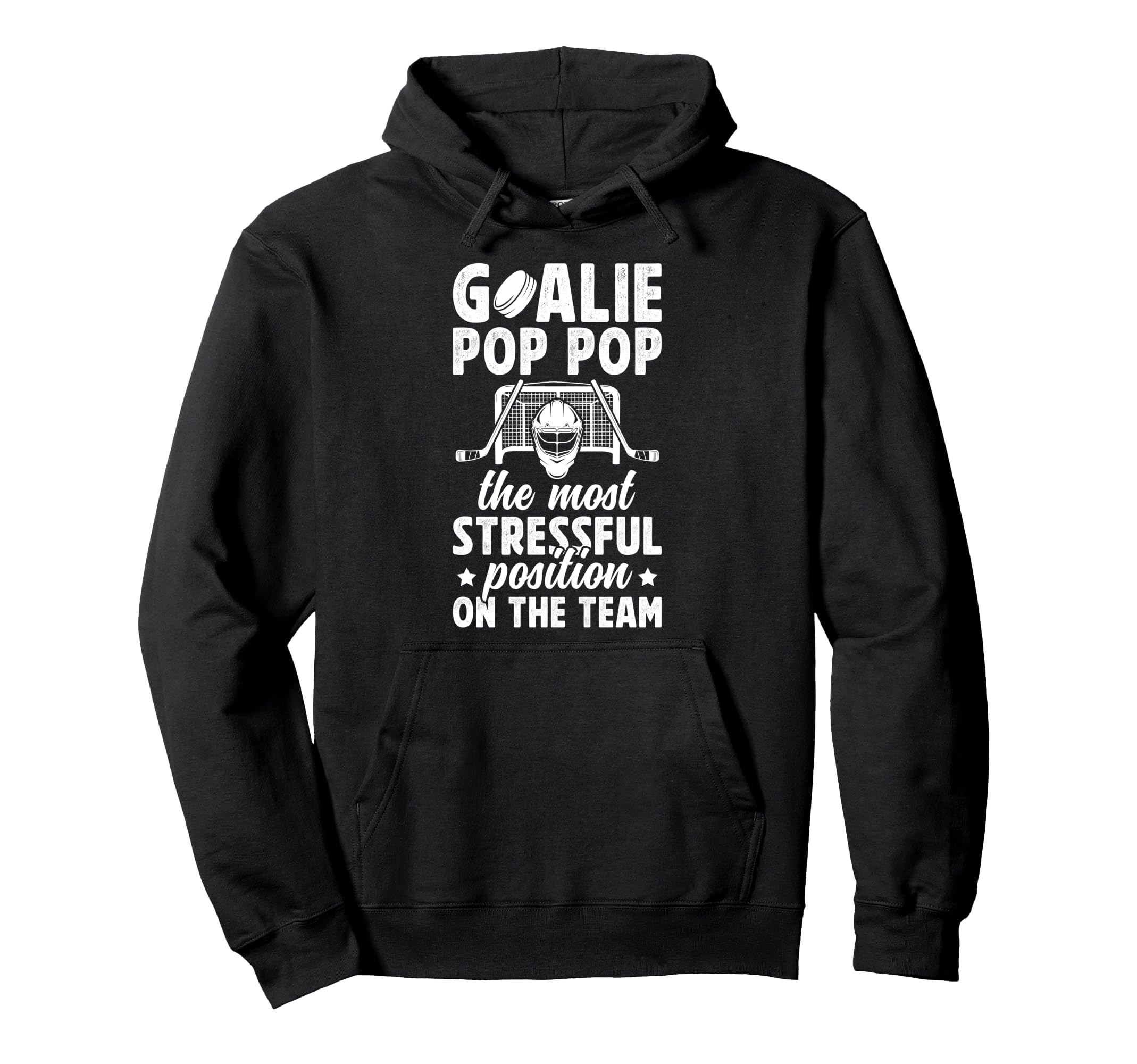 Funny Hockey Goalie Pop Pop Ice Hoodie - Casual Everyday Wear Unisex