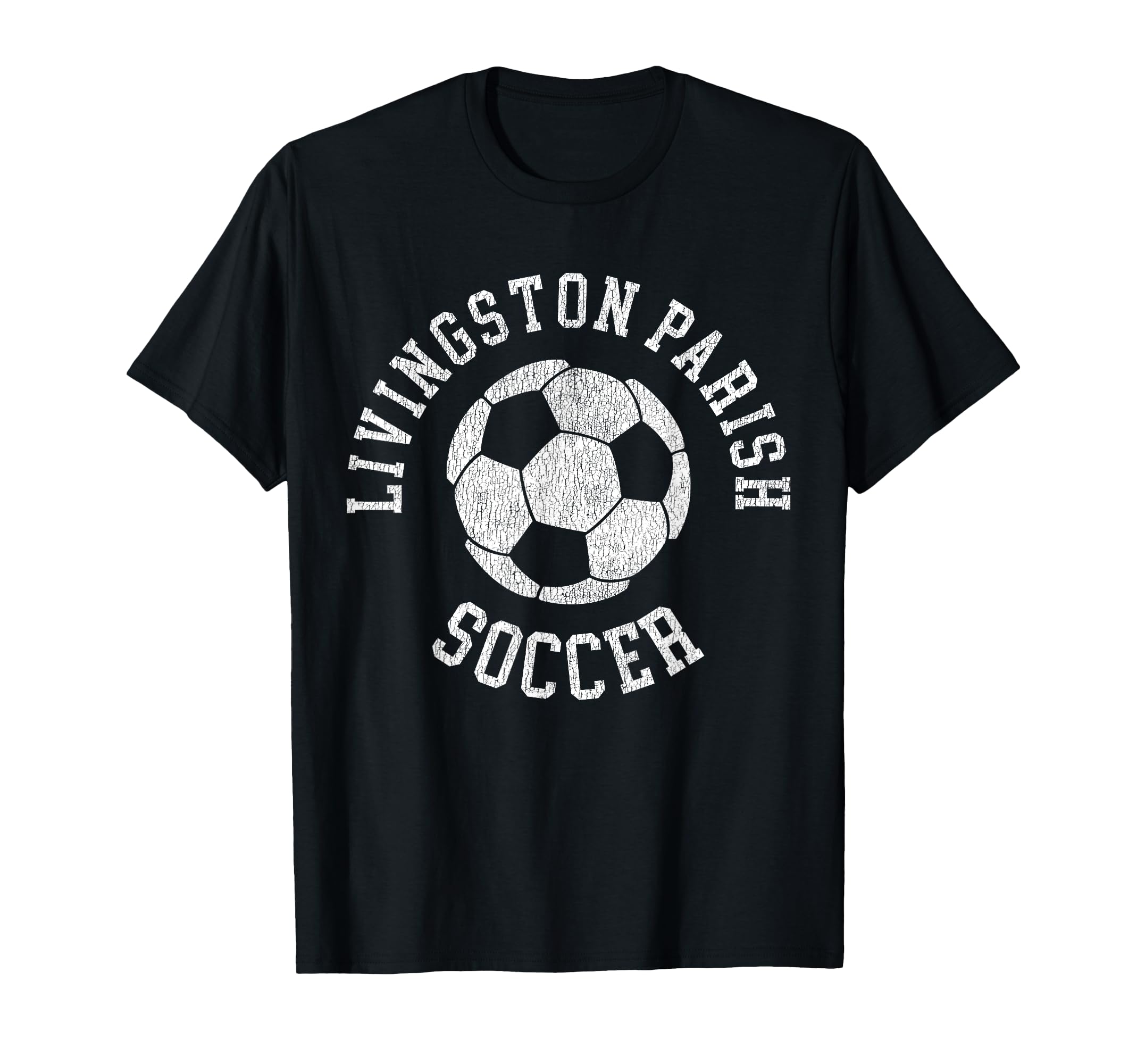 Livingston Parish Soccer Distressed 90S T-Shirt - Graphic Print Unisex