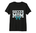 Soccer Mom Coquette Bow Mothers Day Tri T-Shirt - Trendy Graphic Unisex