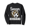 Soccer Husband Leopard Heart Sweatshirt - Fun Novelty Design Unisex
