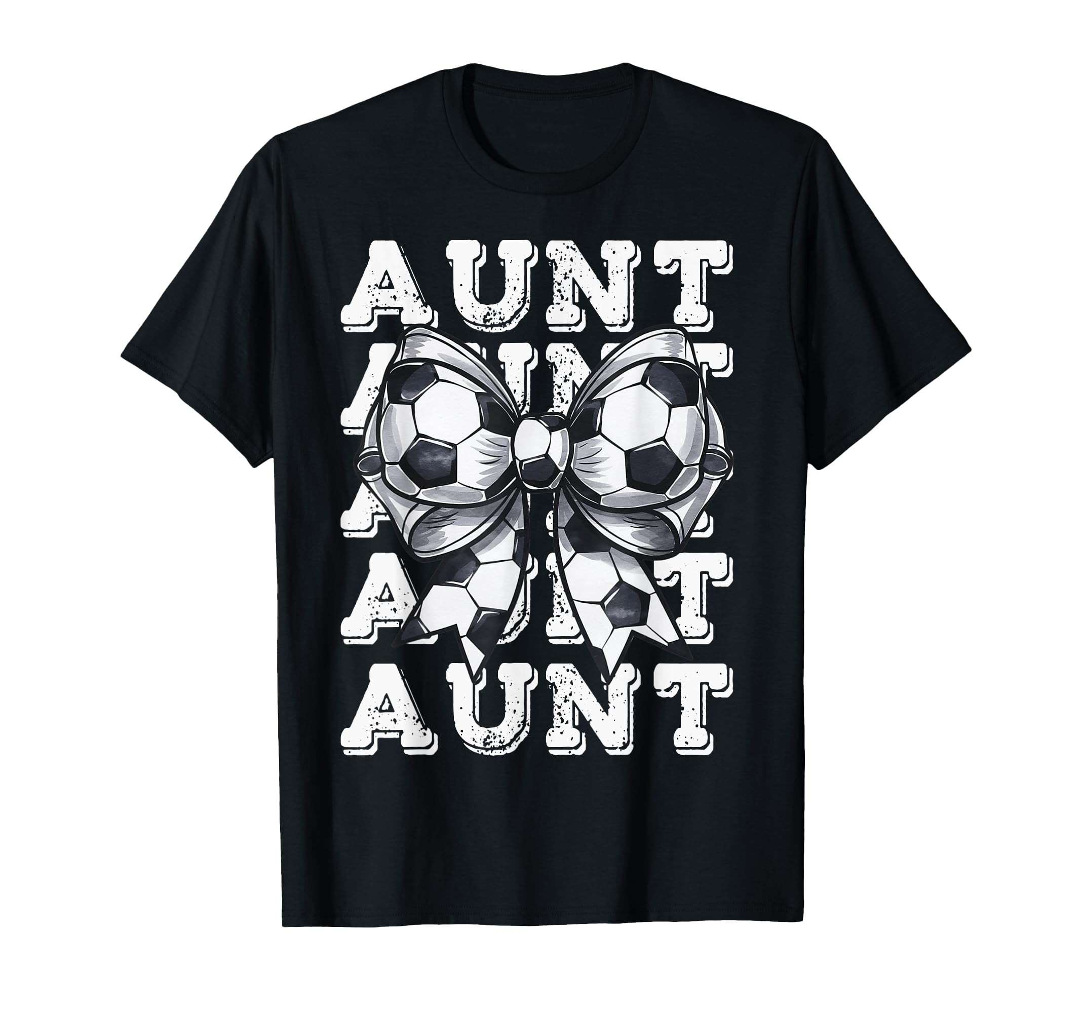 Coquette Soccer Aunt Matching Family Bow T-Shirt - Novelty Apparel Unisex