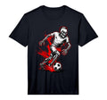 Skeleton Soccer Player Spooky Halloween T-Shirt - Unique Graphic Men Women