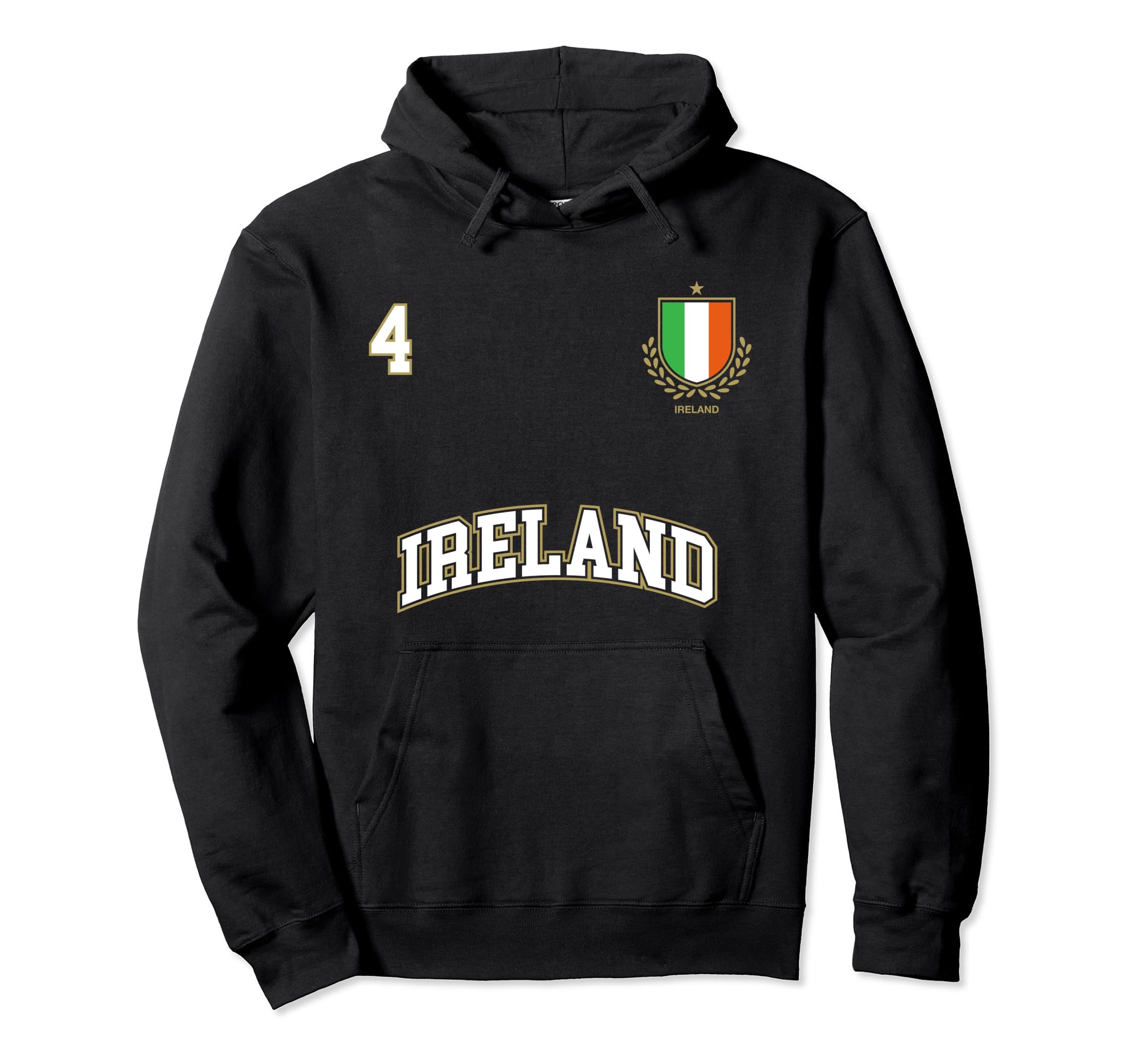 Ireland Number 4 Soccer Team Sports Hoodie - Custom Art Print for Adults