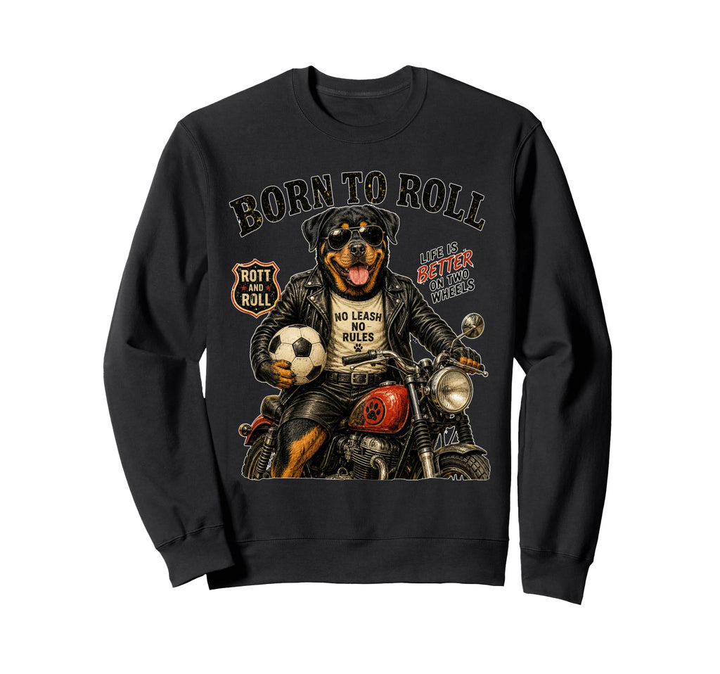 Rottweiler Motorbike Love Footbal Sweatshirt - Fun Novelty Design Unisex