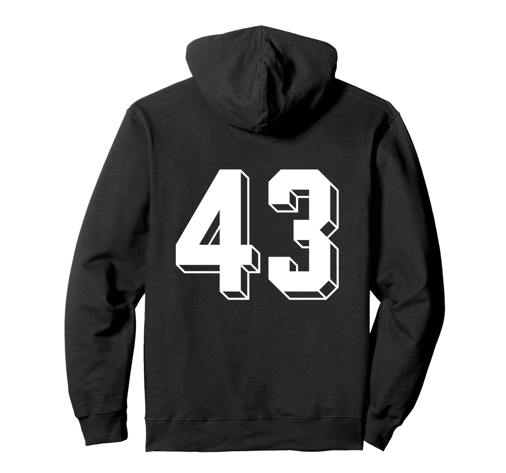 Number 43 Backside 80S 90S Team Jersey Hoodie - Minimalist Print Men Women