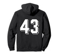 Number 43 Backside 80S 90S Team Jersey Hoodie - Minimalist Print Men Women
