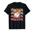 Groovy Soccer Coquette Bow Soccer Lover T-Shirt - Aesthetic Graphic Unisex