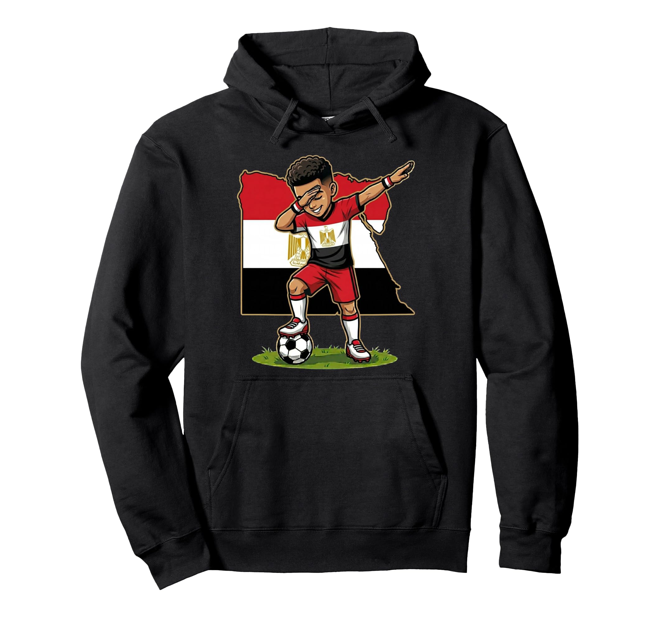 Dabbing Soccer Egypt Jersey Egyptians Hoodie - Custom Art Print for Adults
