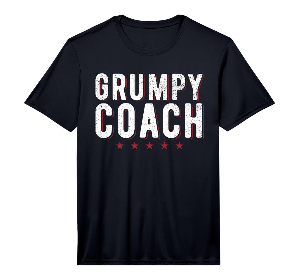 Mens Grumpy Coach Funny Sports Coach T-Shirt - Minimalist Print for Adults
