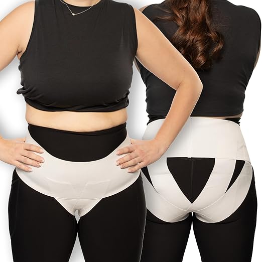 Women's Pelvic Support Belt ― Uterus Girdle for Prolapsed Bladder | Postpartum Recovery | Pain Relief | Low Waist (WHITE - XXL)