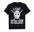 Ice Hockey Goalie Goalkeeper I Eat T-Shirt - Minimalist Print Men Women