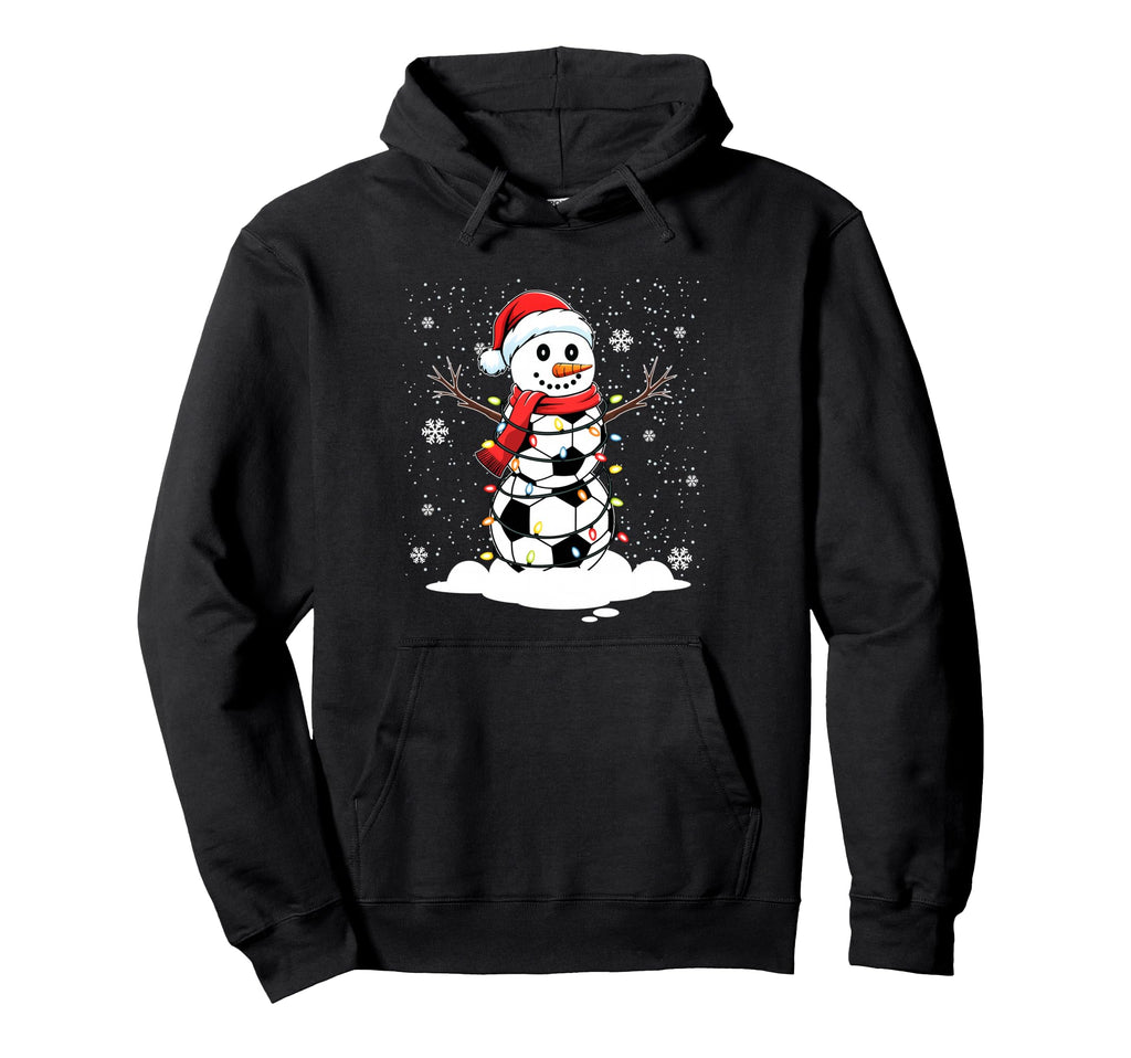 Santa Hat Snowman Funny Soccer Lover Hoodie - Streetwear Style Unisex