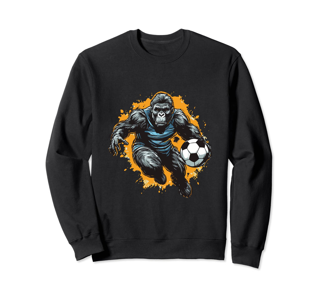 Gorilla Playing Soccer Funny Animal Sweatshirt - Streetwear Style Men Women