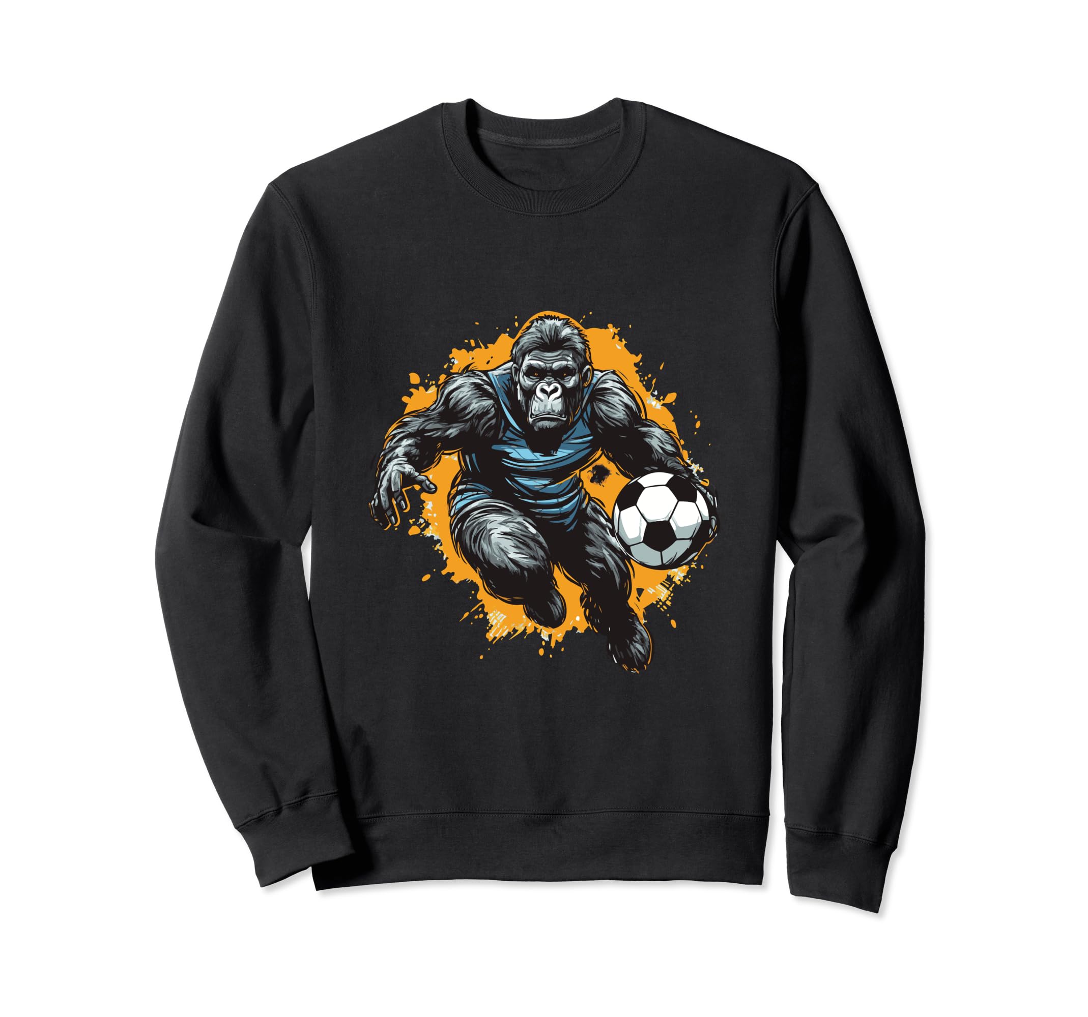 Gorilla Playing Soccer Funny Animal Sweatshirt - Streetwear Style Men Women