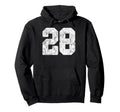 Distressed White Number 28 Jersey Player Hoodie - Novelty Apparel Unisex