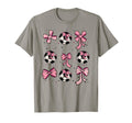 Soccer Ball Coquette Bow Game Day T-Shirt - Trendy Graphic Men Women