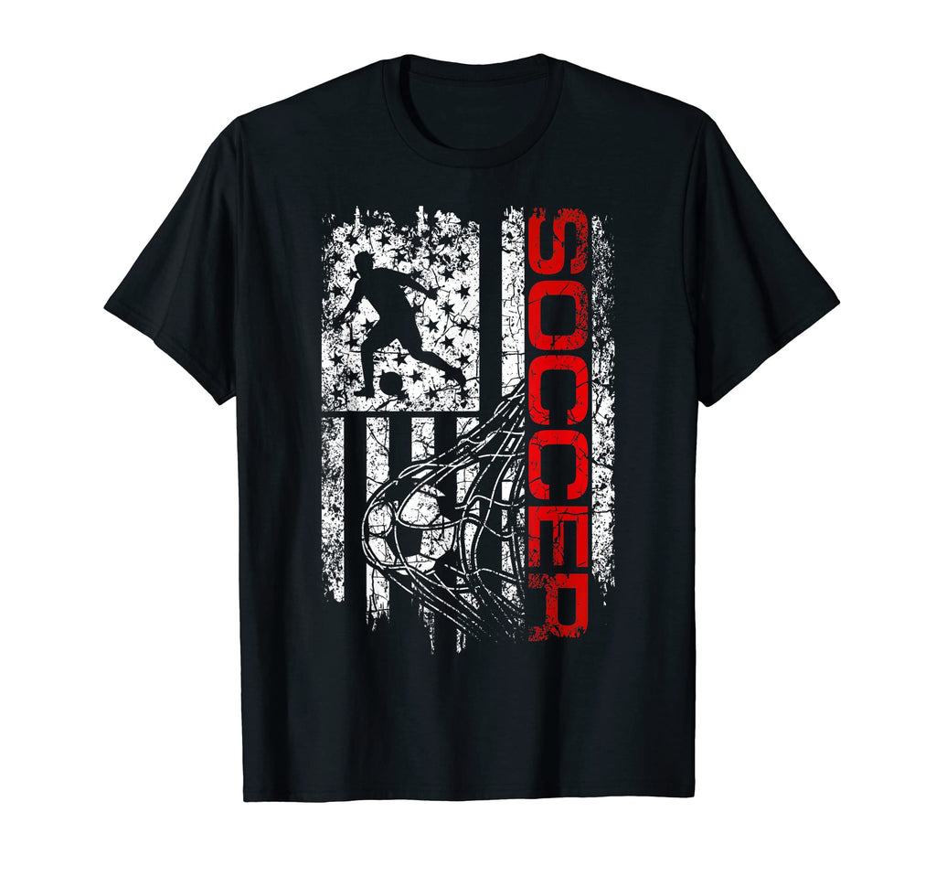 Soccer Player Sports American Flag T-Shirt - Streetwear Style Men Women
