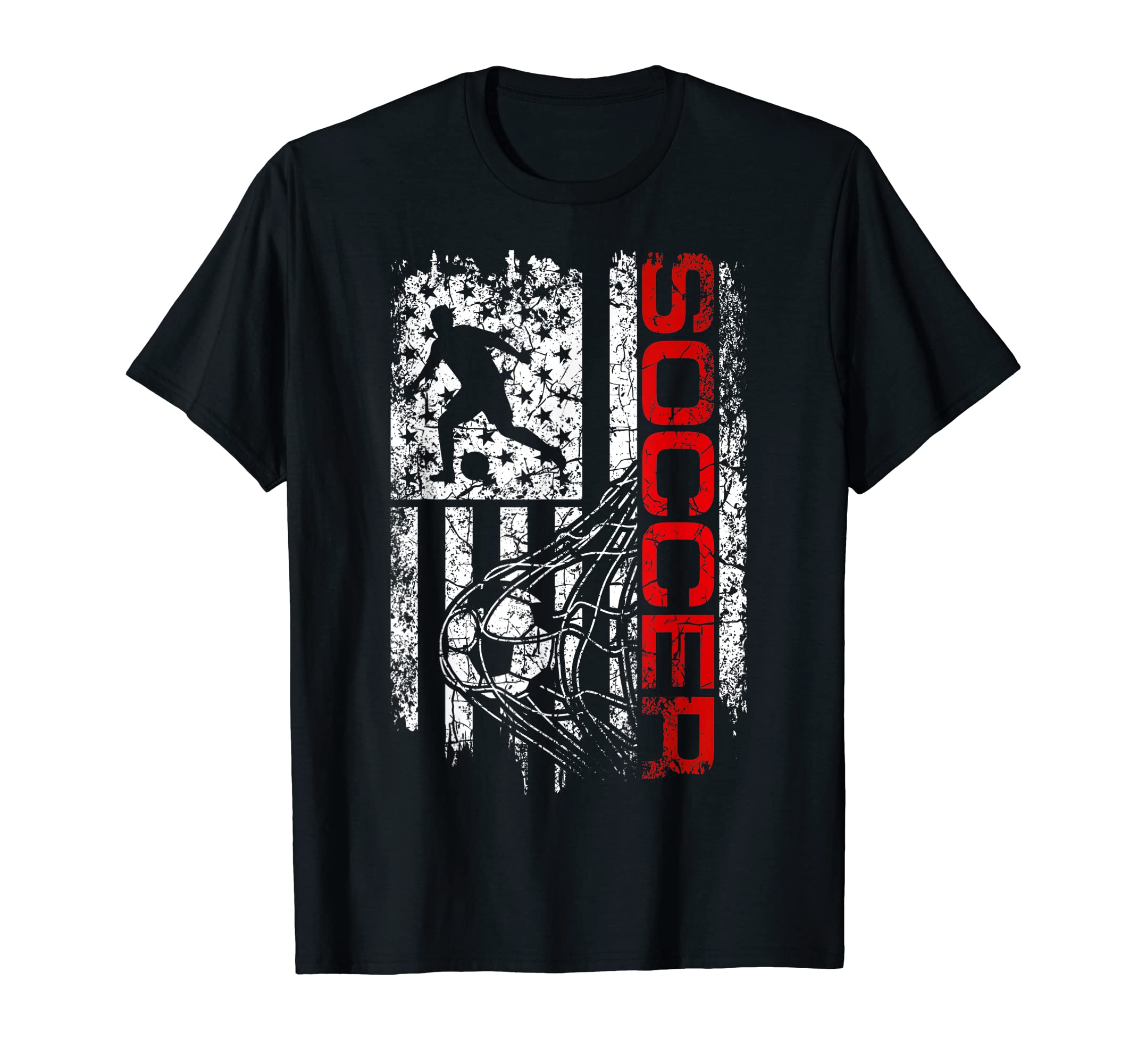 Soccer Player Sports American Flag T-Shirt - Streetwear Style Men Women