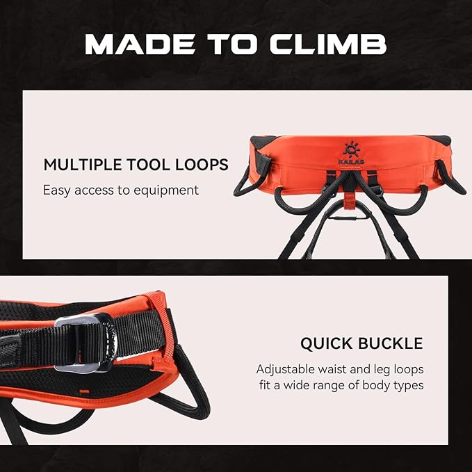 KAILAS Kids Rock Climbing Harness Child Safety Belt Climbing Gear Adjustable Lightweight Indoor Gyms Beginners Youth