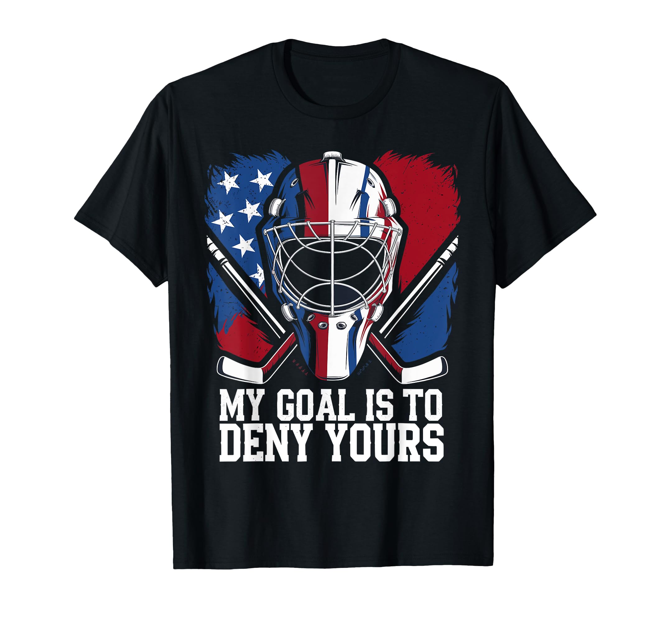 Goalie My Goal Is To Deny Yours Ice T-Shirt - Minimalist Print for Adults