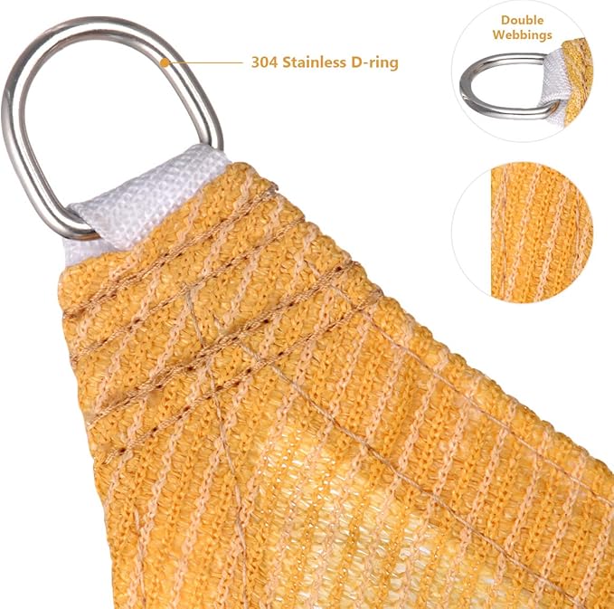 Eden's Decor 4' x 12' Wheat Sun Shade Sail Rectangular Straight Flat Edge Outdoor Canopy Fabric Cloth Awning for Pergola Patio Garden Backyard Custom Size