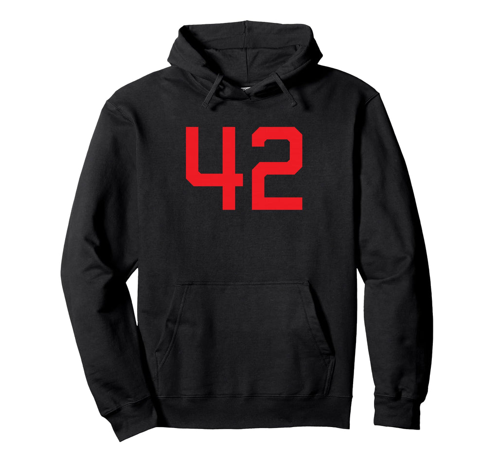 Red Sport Team Number 42 Hoodie - Casual Everyday Wear for Adults
