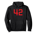 Red Sport Team Number 42 Hoodie - Casual Everyday Wear for Adults