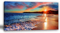 Yxbhhym-Beach Wall Art Pictures Decor for Bedroom Large Ocean Canvas for Wall Art Living Room Sunset Painting Coastal Artwork for Wall Seascape Print Sea Poster Landscape Office Art Home Decorations