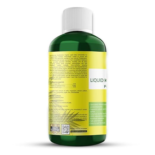 Organic Premium Kelp Seaweed Concentrate: Fertilizer for Phalaenopsis Orchids – Liquid Plant Fertilizer – Orchid Bloom Booster – Seaweed Extract for Plants (16 OZ)