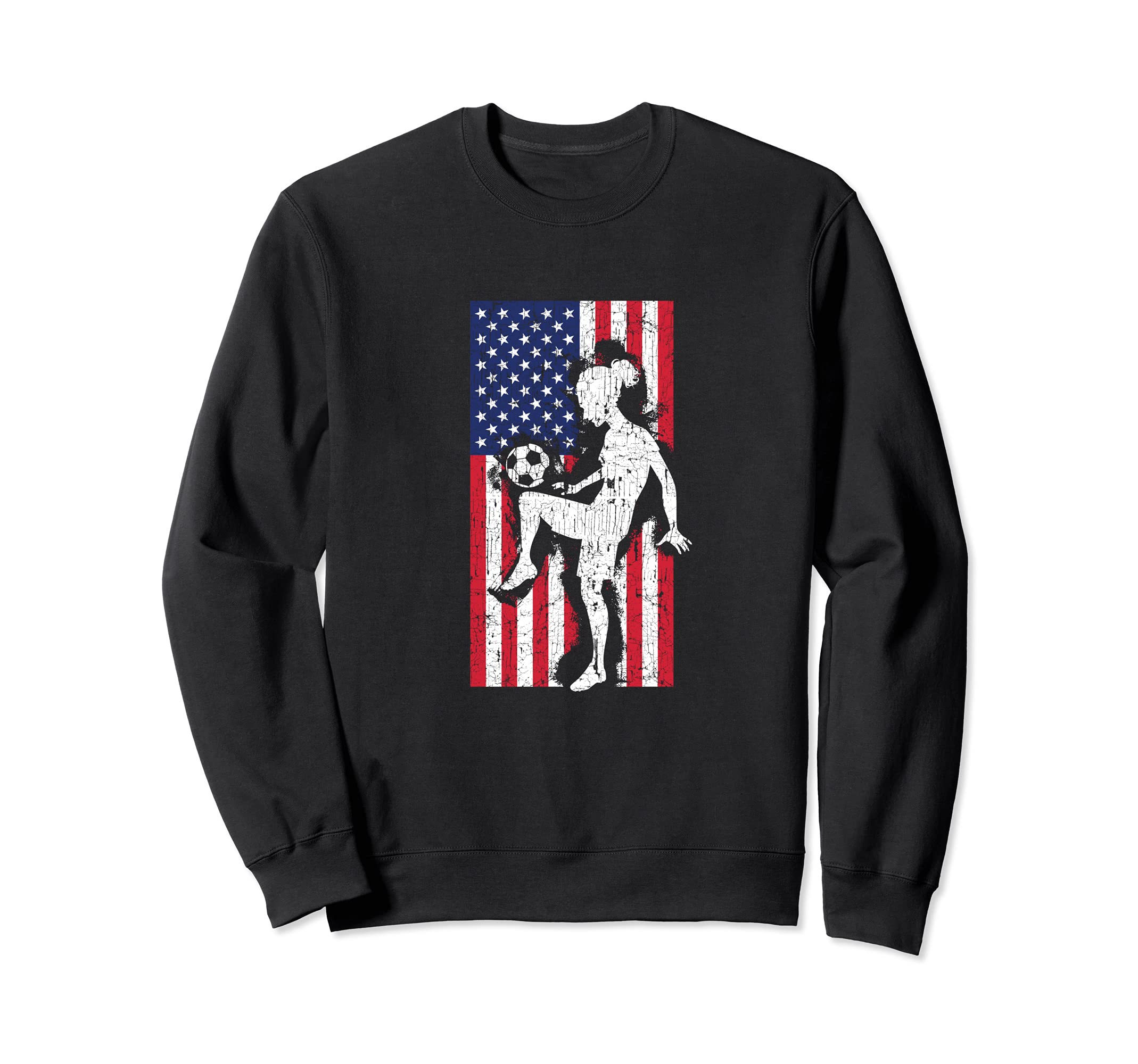 Usa American Flag Soccer Sweatshirt - Casual Everyday Wear for Adults