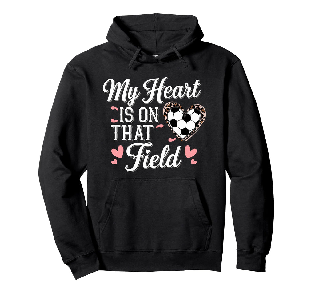 My Heart Is That Field Soccer Mom Hoodie - Minimalist Print for Adults