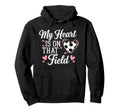 My Heart Is That Field Soccer Mom Hoodie - Minimalist Print for Adults