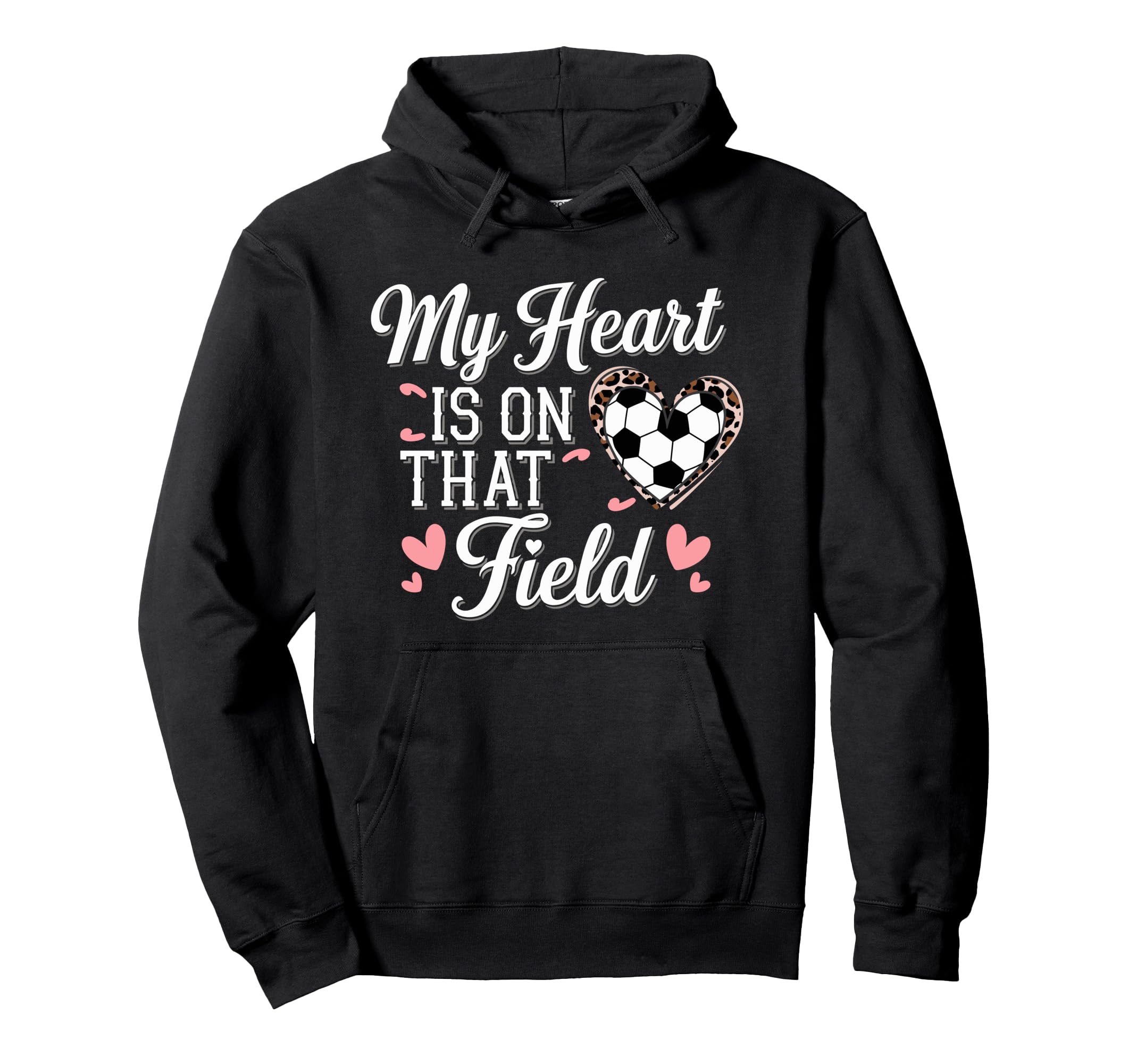My Heart Is That Field Soccer Mom Hoodie - Minimalist Print for Adults