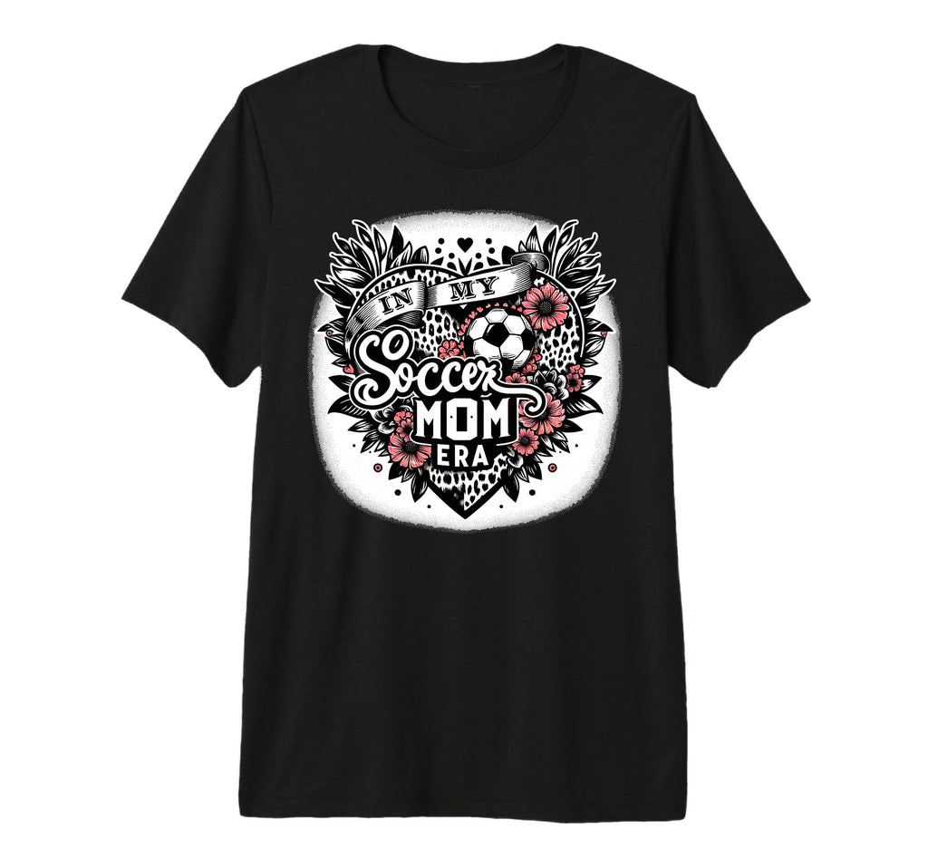 My Soccer Mom Era Floral Soccer Heart T-Shirt - Unique Graphic Men Women