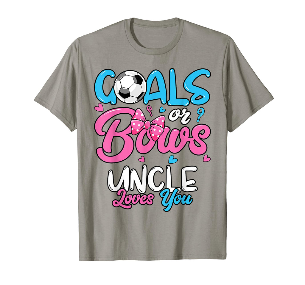 Gender Reveal Goals Or Bows Uncle T-Shirt - Custom Art Print Men Women