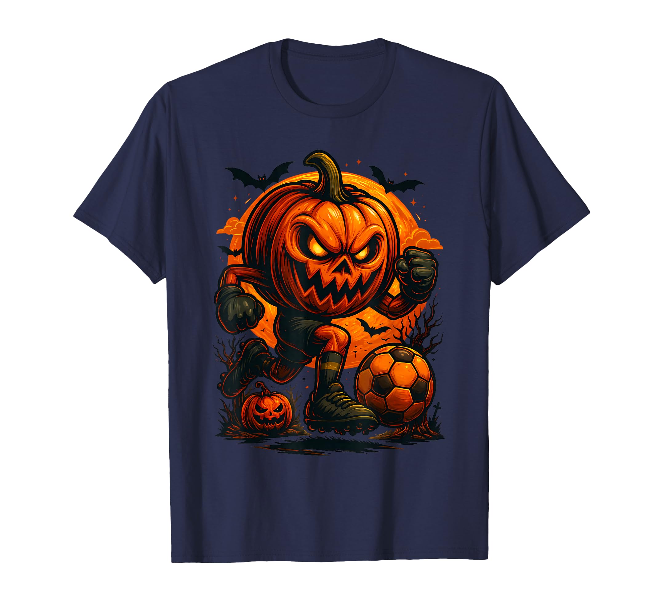 Happy Halloween Scary Pumpkin Showing T-Shirt - Aesthetic Graphic Unisex