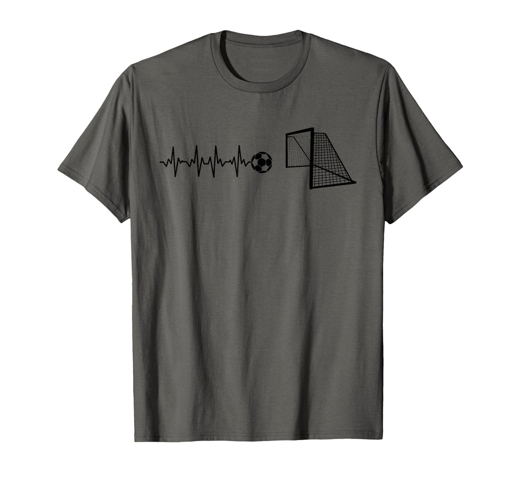 Funny Soccer Heartbeat Ecg Football Goal T-Shirt - Graphic Print Unisex