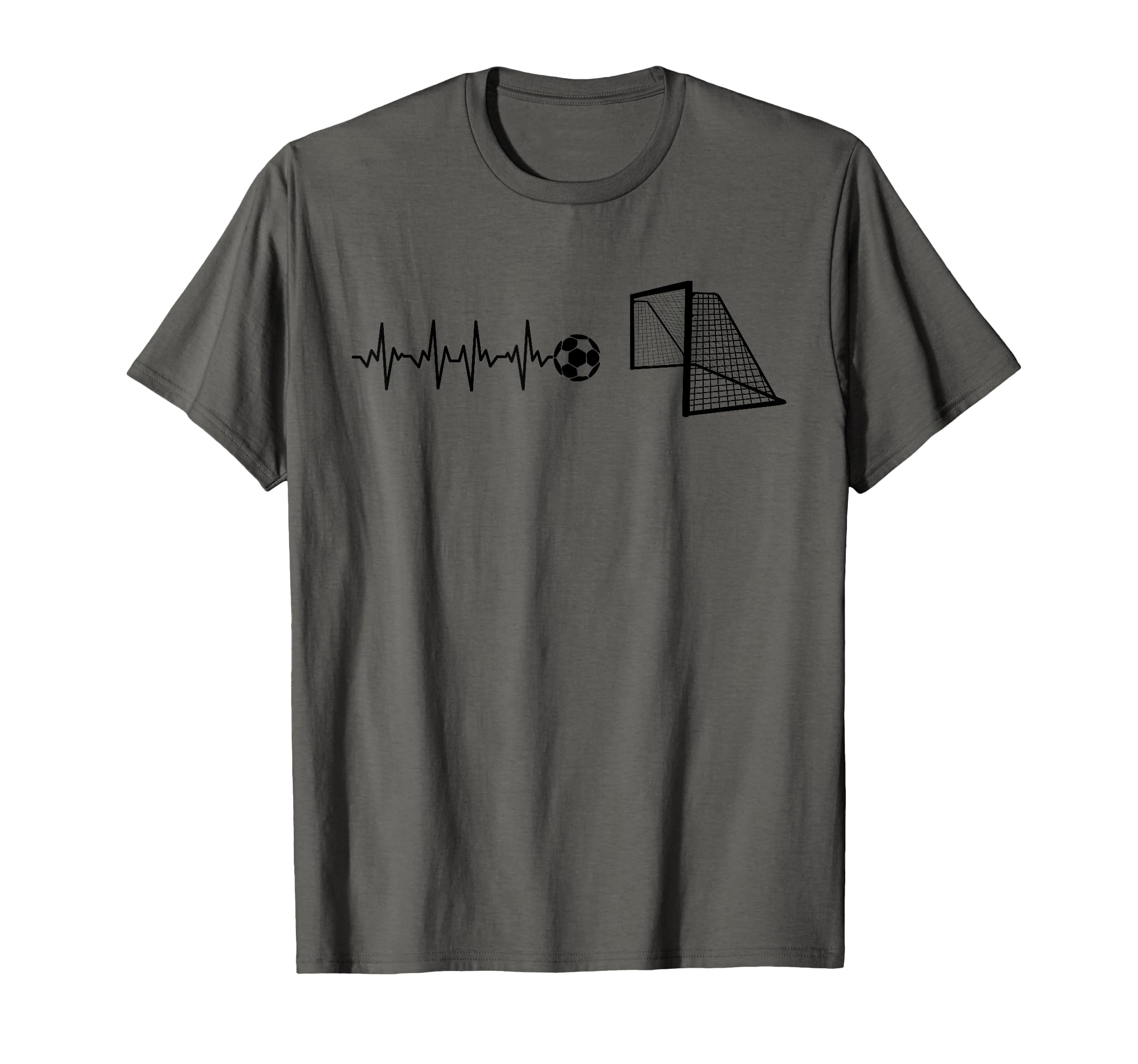 Funny Soccer Heartbeat Ecg Football Goal T-Shirt - Graphic Print Unisex